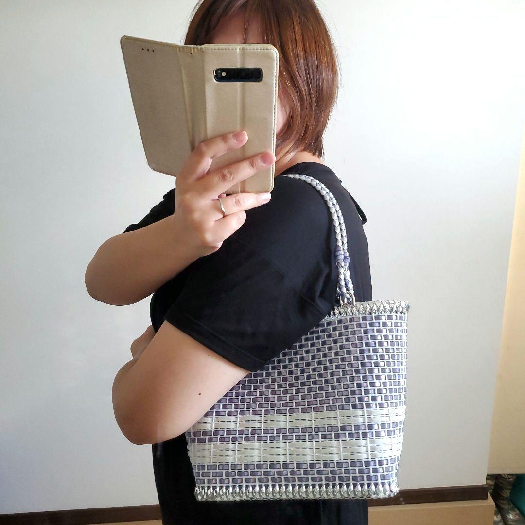 ハンドメイド　夏の大きめカゴバッグ