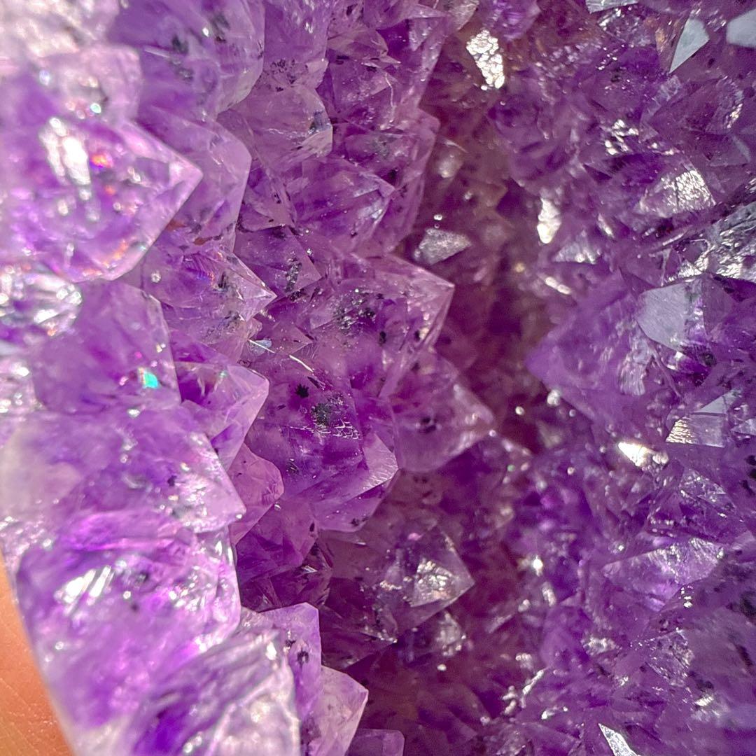 天然石ブラックトルマリン共生アメジストのドーム　置物　NO.030116