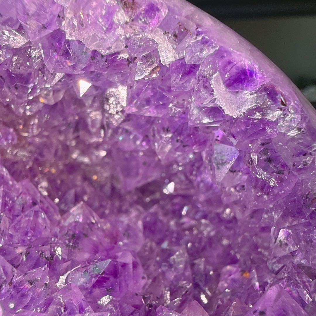 天然石ブラックトルマリン共生アメジストのドーム　置物　NO.030116