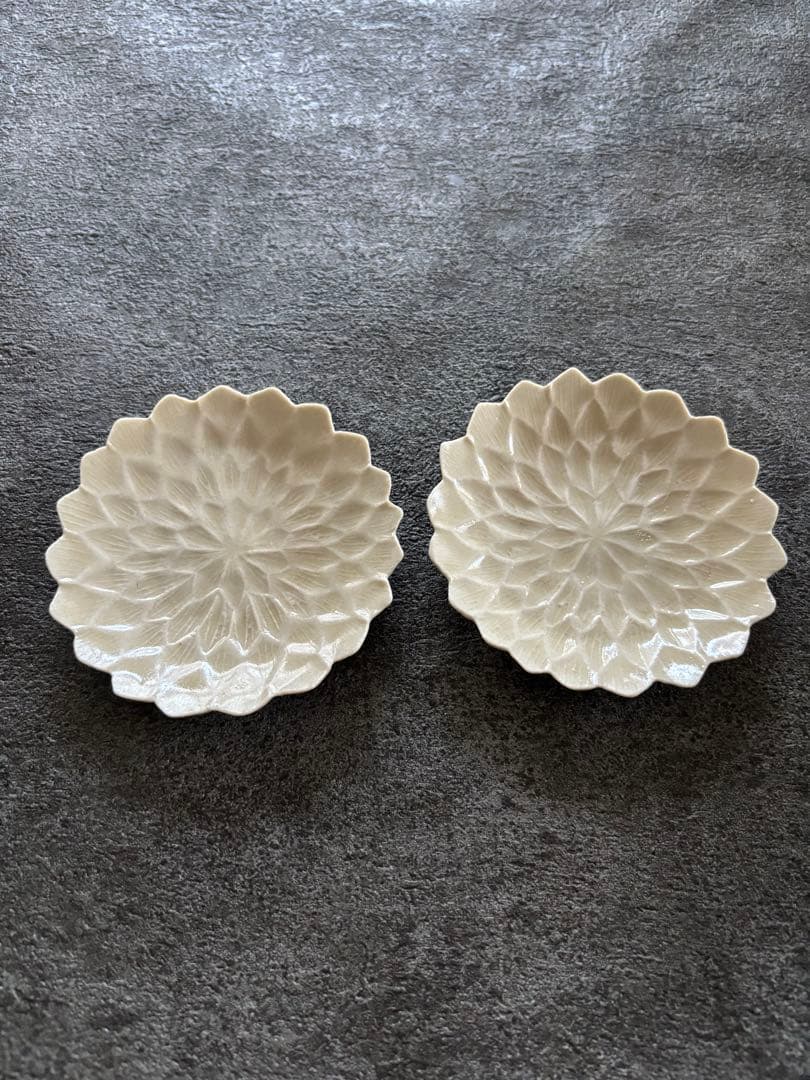 前田麻美さん ダリア 灰琥珀釉 豆皿＆猪口セット 2セット(計4つ)