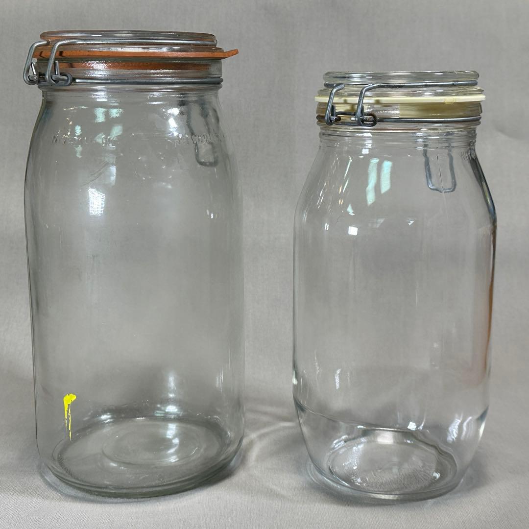 ガラスキャニスター　ガラス製菓子瓶 5点セット◇菓子瓶　レトロ　当時物　古道具