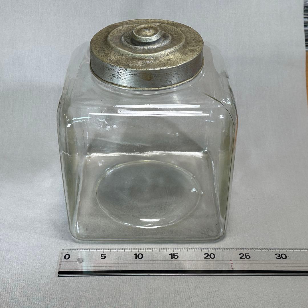 ガラスキャニスター　ガラス製菓子瓶 5点セット◇菓子瓶　レトロ　当時物　古道具