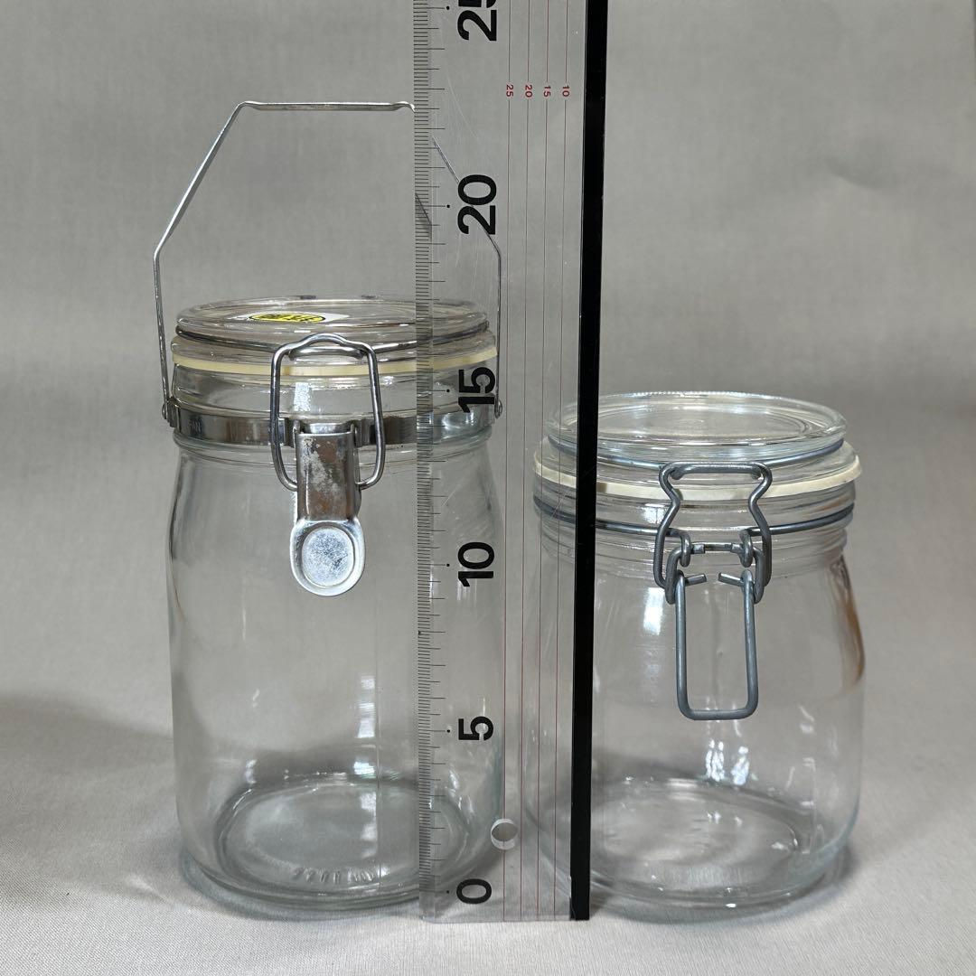 ガラスキャニスター　ガラス製菓子瓶 5点セット◇菓子瓶　レトロ　当時物　古道具