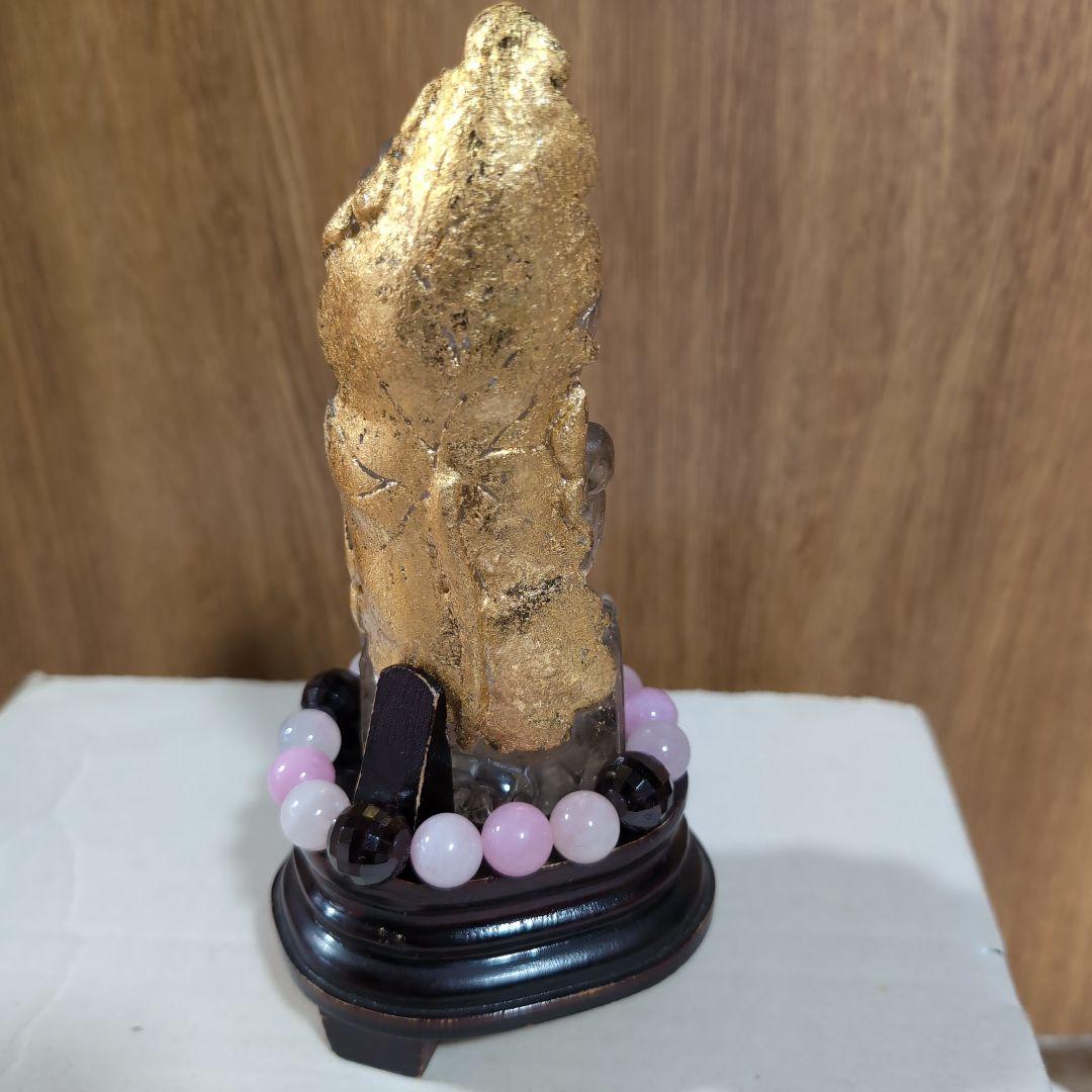 開運　呪物　曰く付き　観音像　天然水晶　Ｋ24 金箔貼り