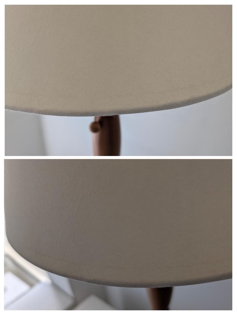 90年代 ビンテージ ファブリックシェード×ウッド スタンド フロアライト 美品