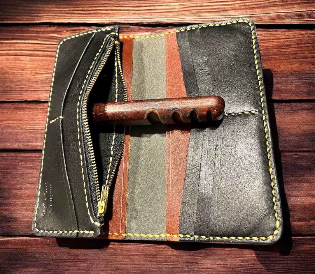 Gravy Leather 栃木レザー×コードバン ロングウォレット 総手縫い