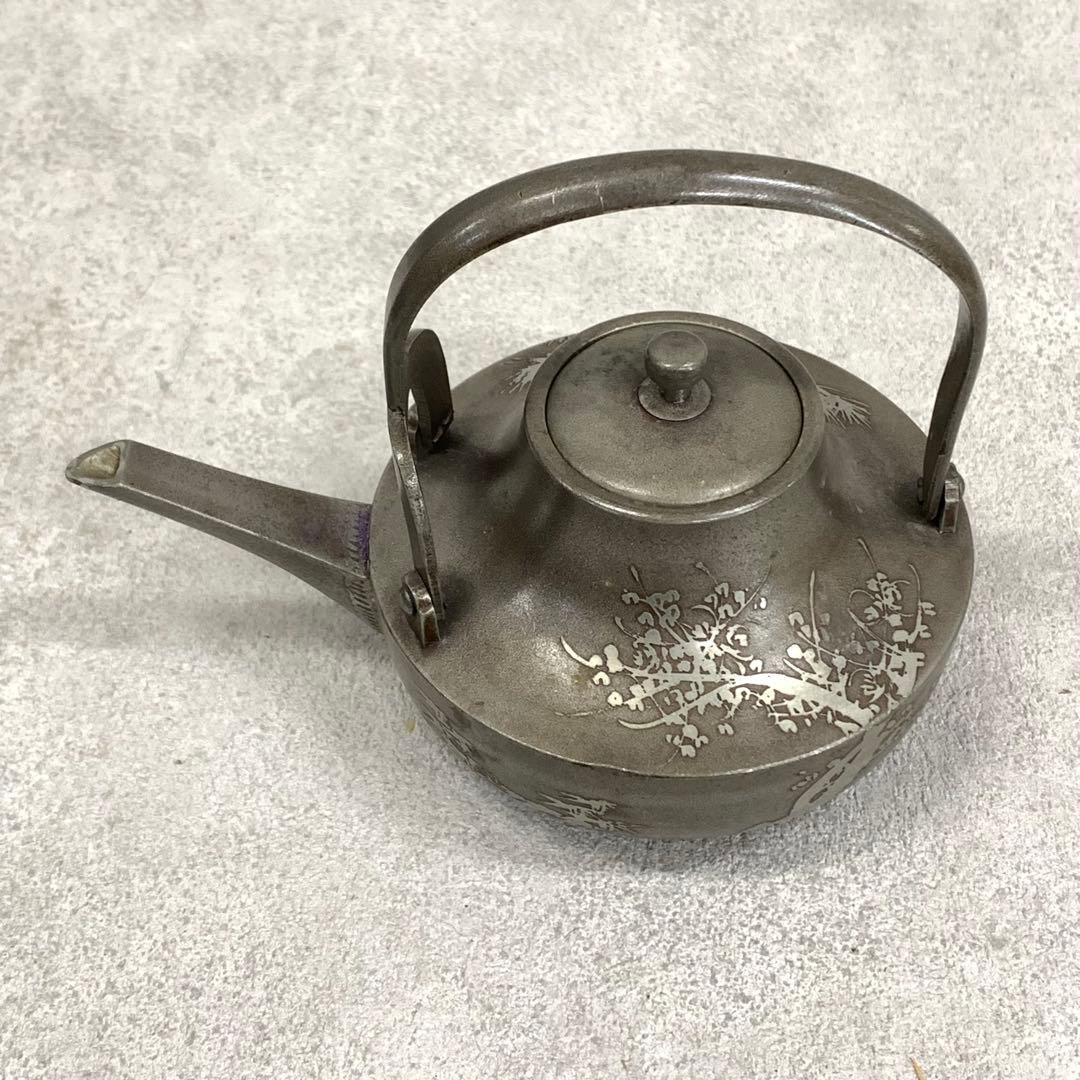 銚子 間村自造 秋月屋 松竹梅 木箱 錫製 酒器 水注 煎茶 徳利 賀正
