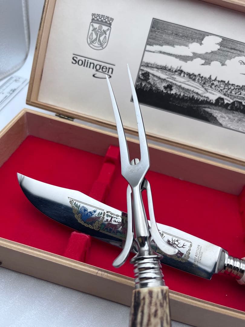 Solingen ゾーリンゲン カービングナイフ 鹿角 フォーク