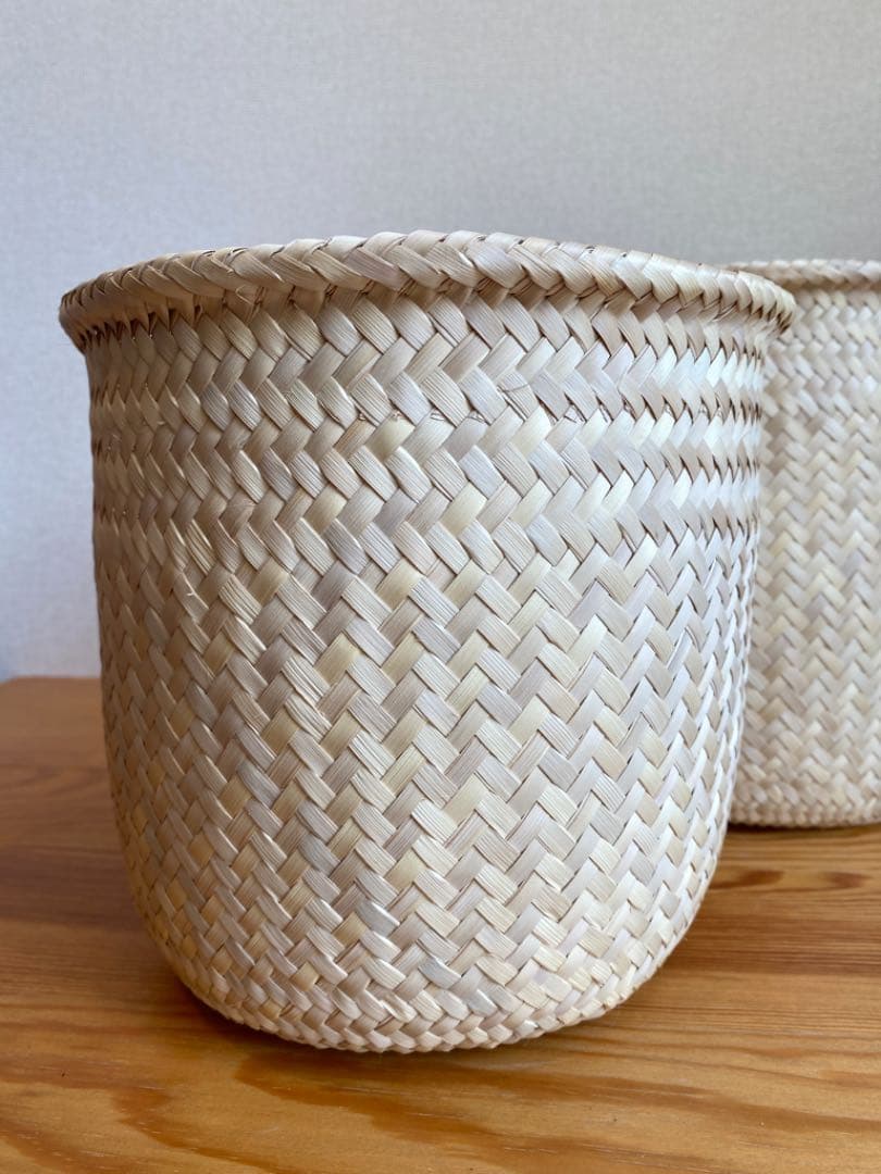 メキシコ　オアハカ　パームヤシ　カゴ　2点セット