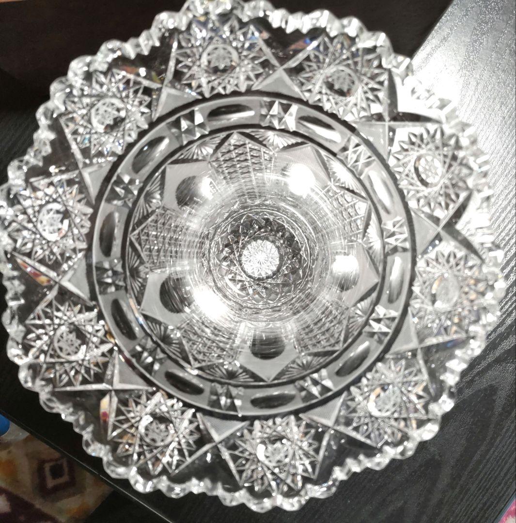 ボヘミアグラス　フラワーベース　チェコスロバキア製