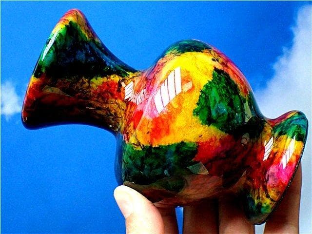 約：1010g ☆極美限定品★天然七彩石花瓶YT2U8/234U42A