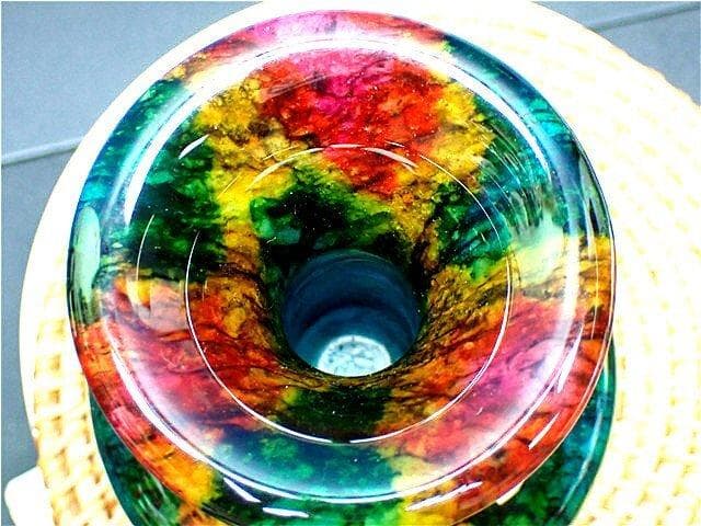 約：1010g ☆極美限定品★天然七彩石花瓶YT2U8/234U42A