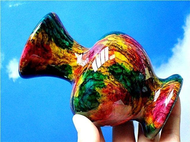 約：1010g ☆極美限定品★天然七彩石花瓶YT2U8/234U42A