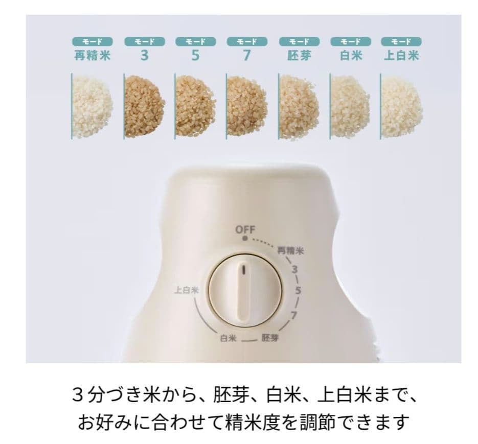 レコルト コンパクト精米機 RRP-1（クリームホワイト）