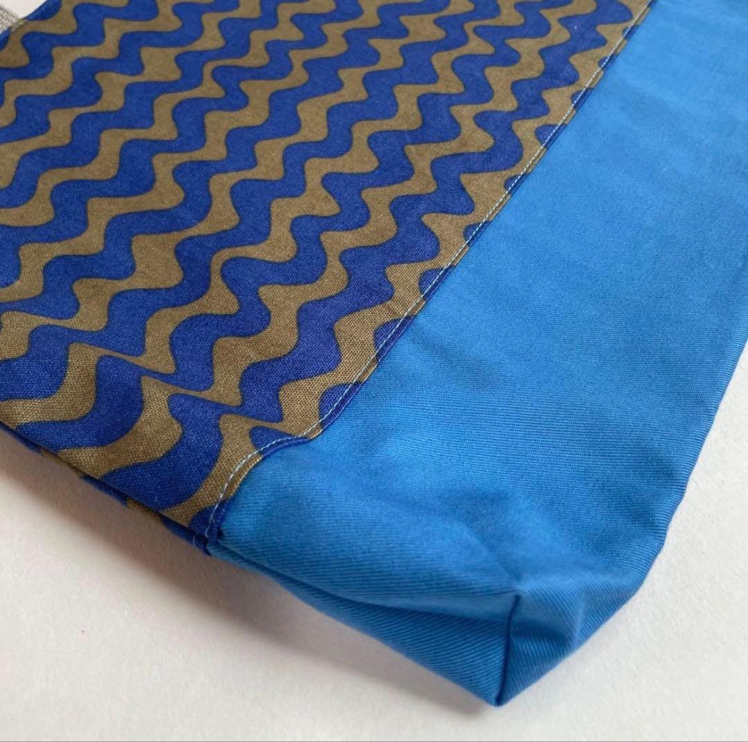 《flowersound様》【入学3点セット】なみブルー●体操服袋 手提げ袋