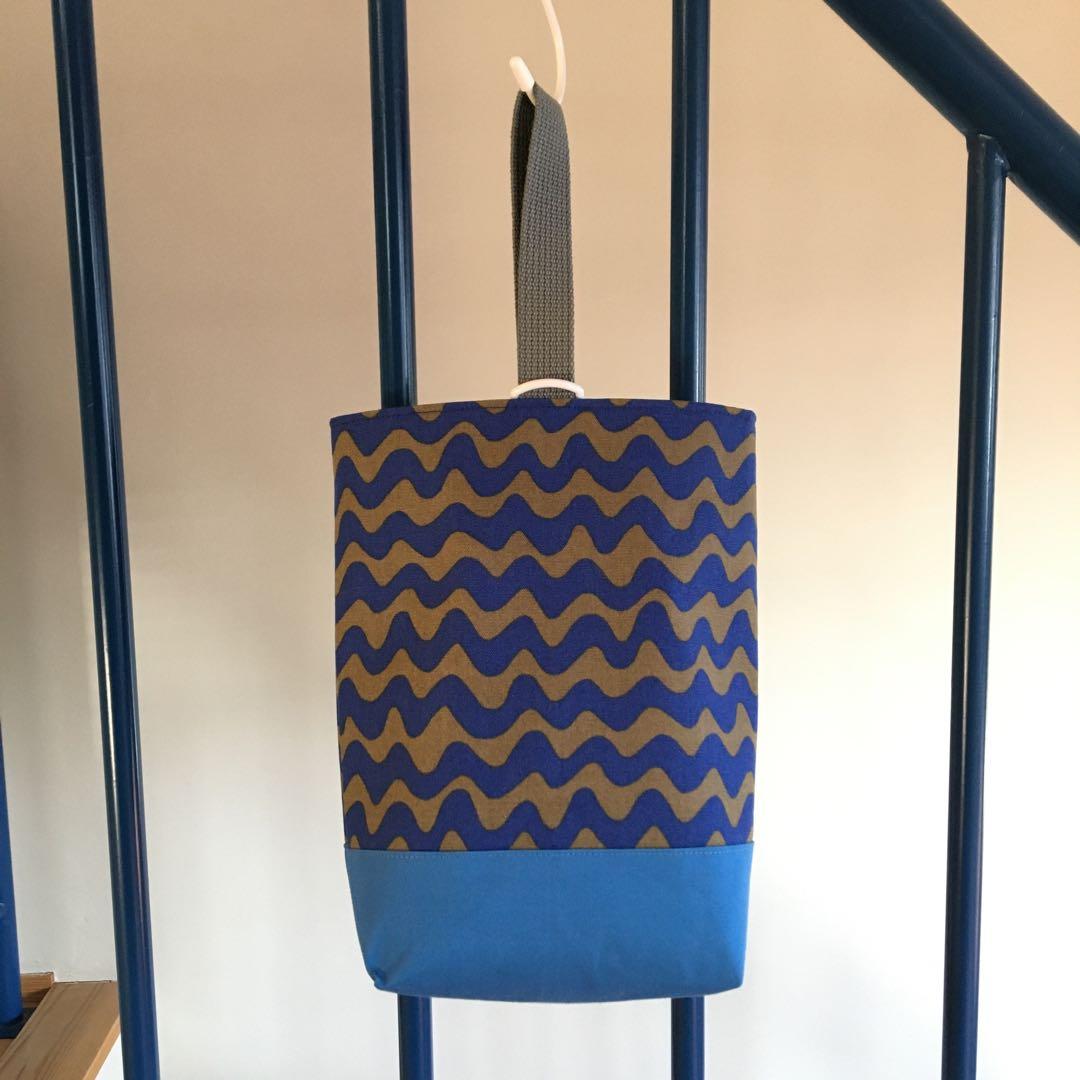 《flowersound様》【入学3点セット】なみブルー●体操服袋 手提げ袋