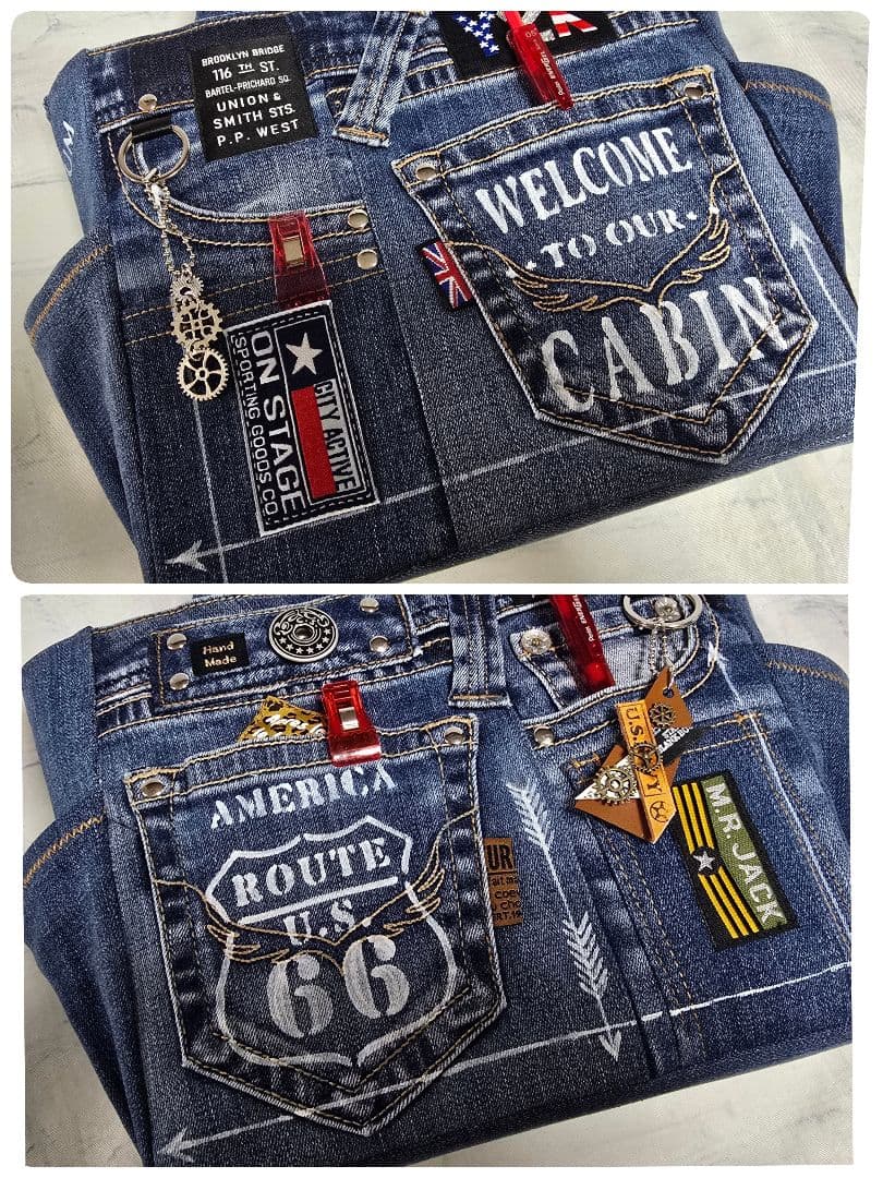 デニムリメイクバッグ お洒落カジュアル