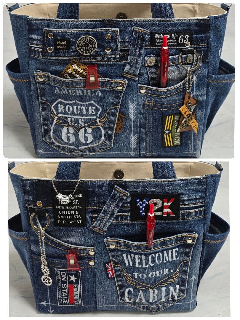 デニムリメイクバッグ お洒落カジュアル