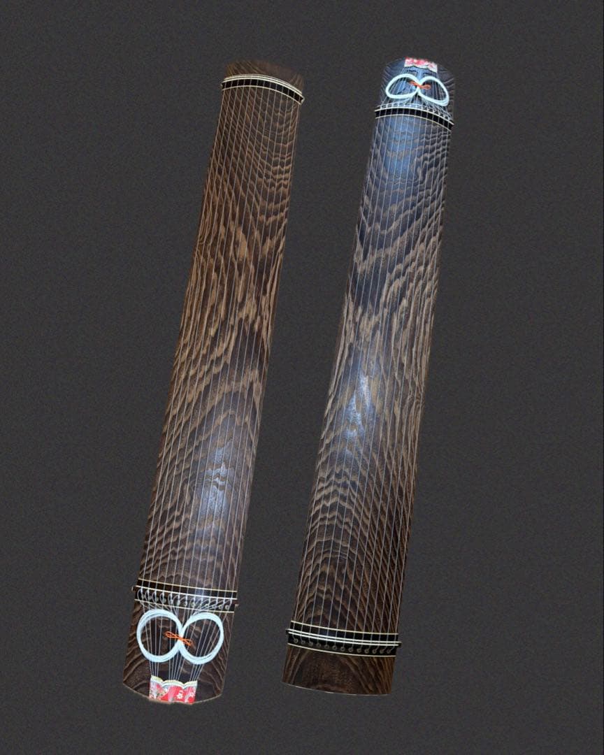 熊ちゃん 13絃箏 琴 半上角 並甲 すだれ彫 蒔絵あり 付属品多数