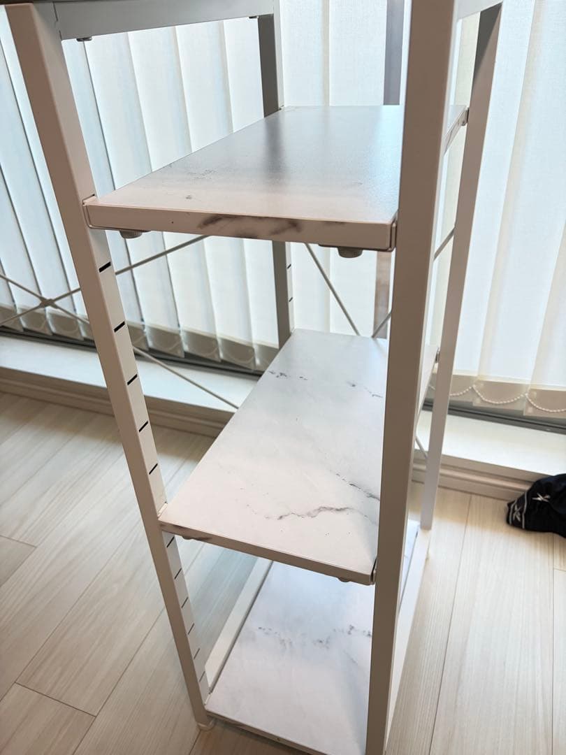 ニトリ　ステンレススチール天板 キッチンカウンター (WH)