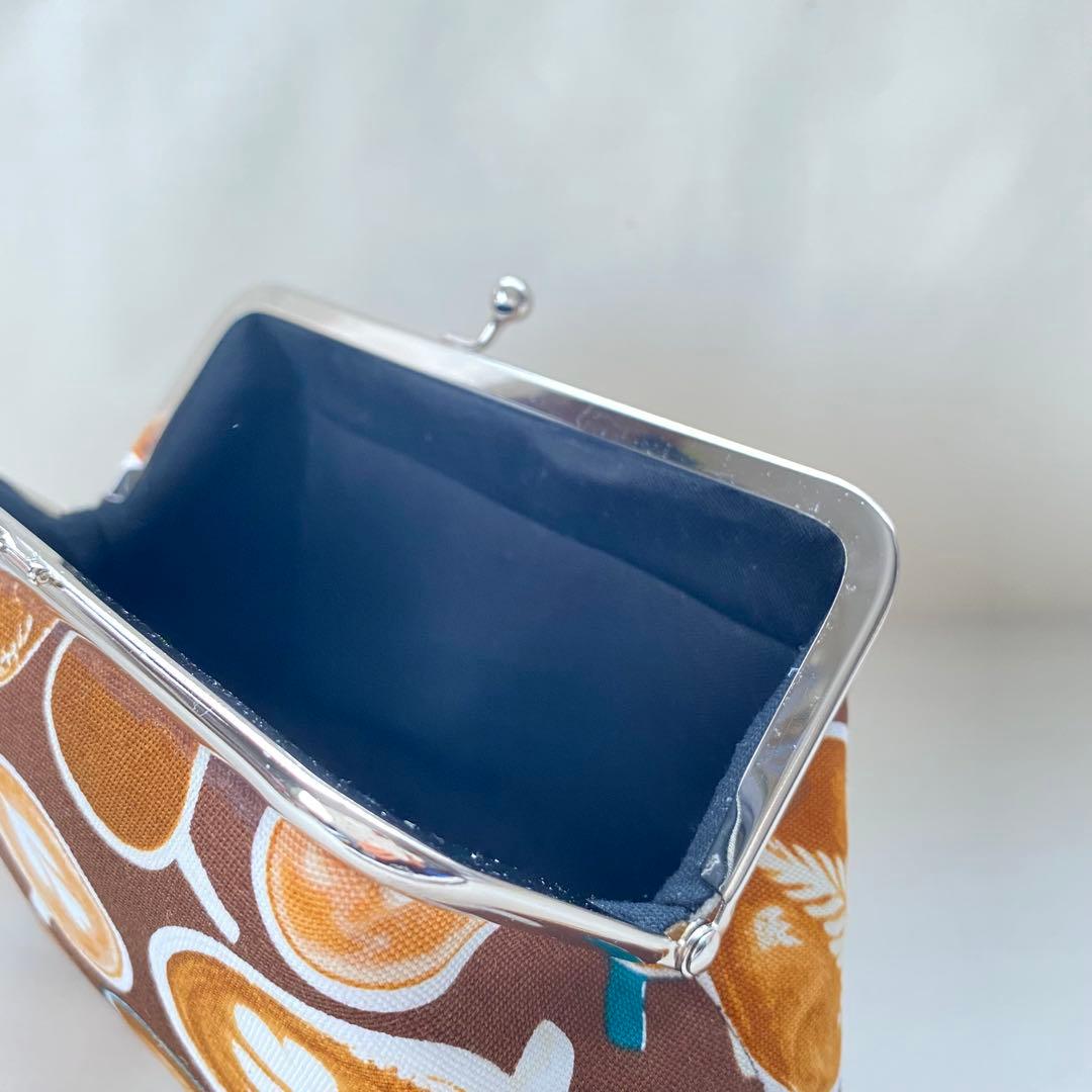 ぞぞがま口財布　がま口ポーチ　メイクポーチ　ハンドメイド　北欧花柄