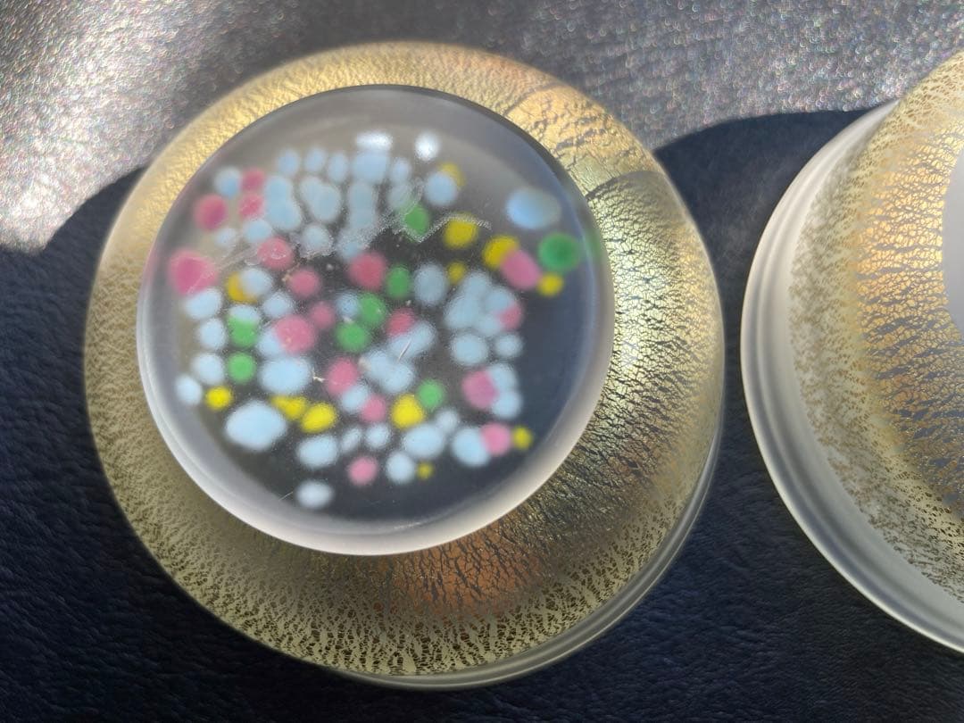 黒木国昭　グラスアート宮崎　グラス　小鉢　向付　酒杯　2点　サイン入り　デザート