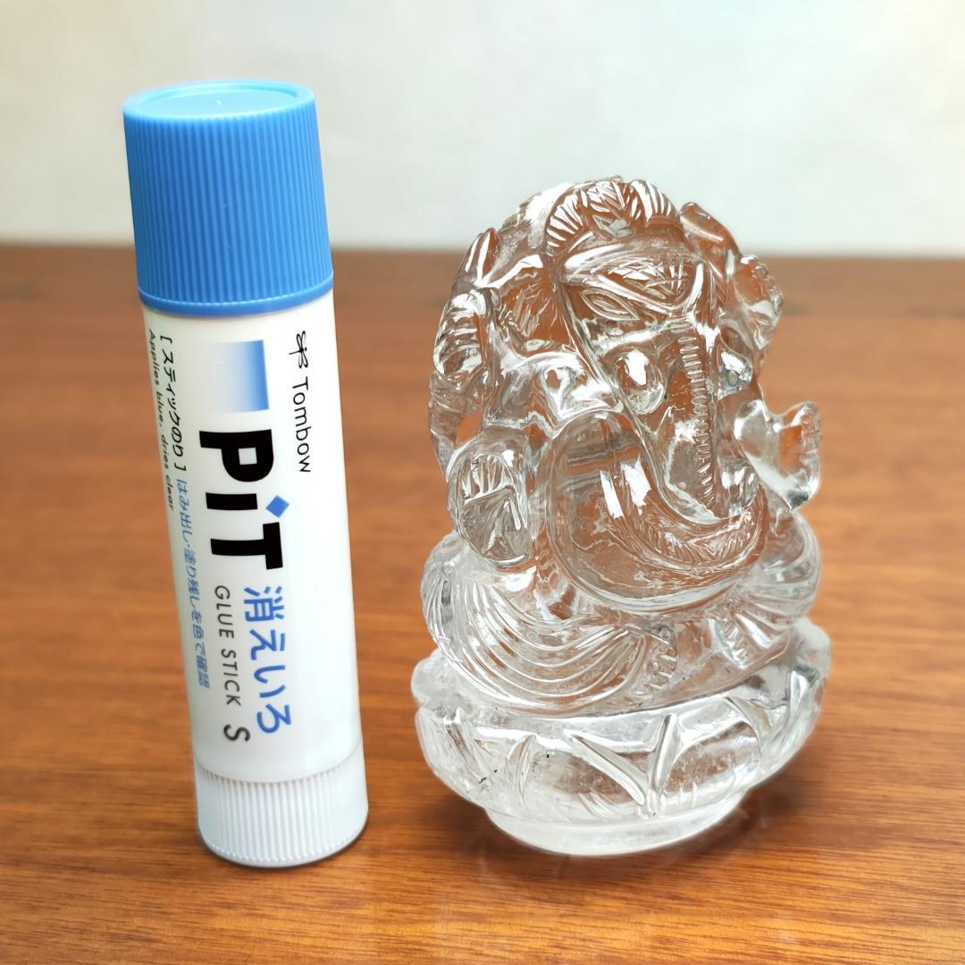 【No,6】ネパール ヒマラヤ水晶製 インドの神様 ガネーシャ立像