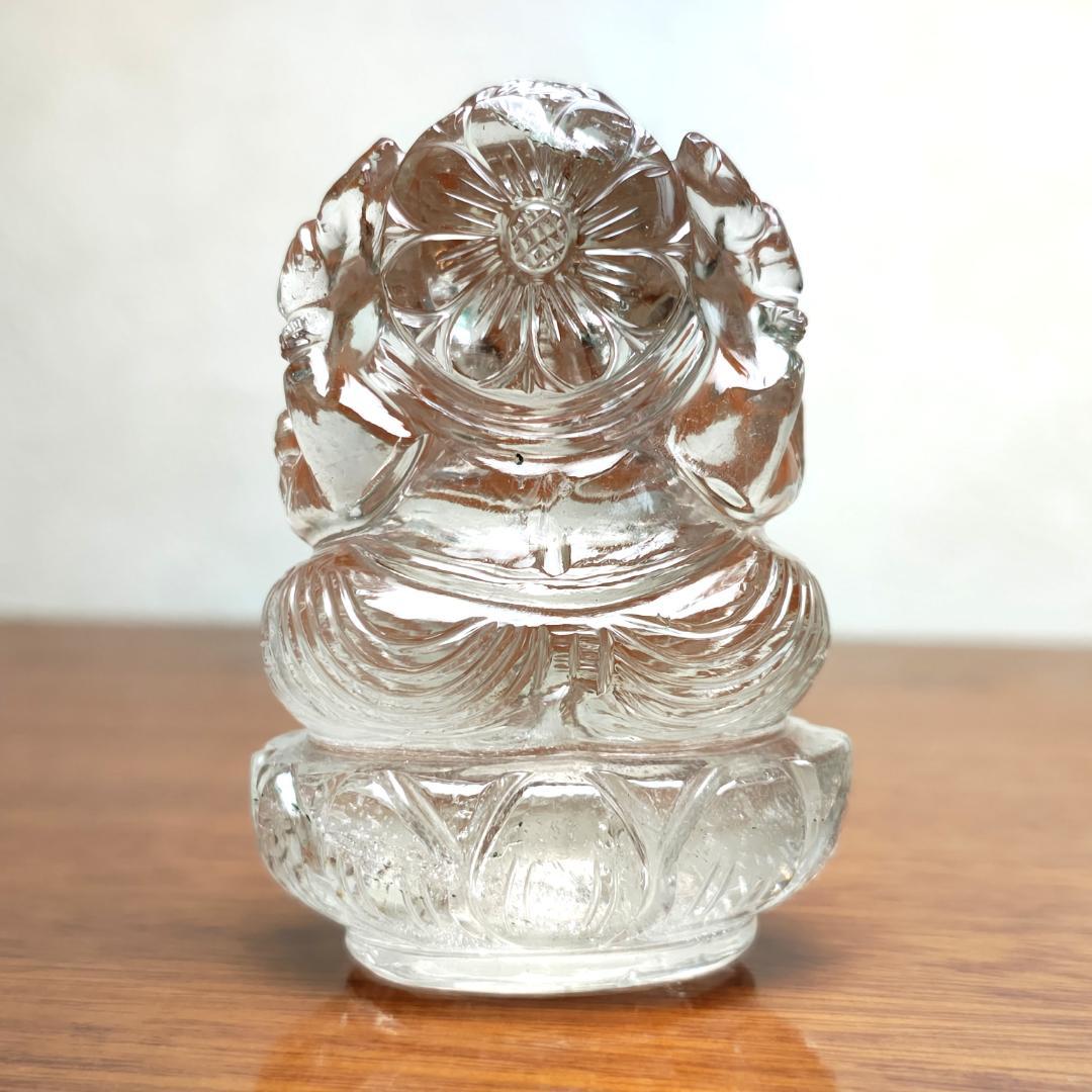 【No,6】ネパール ヒマラヤ水晶製 インドの神様 ガネーシャ立像