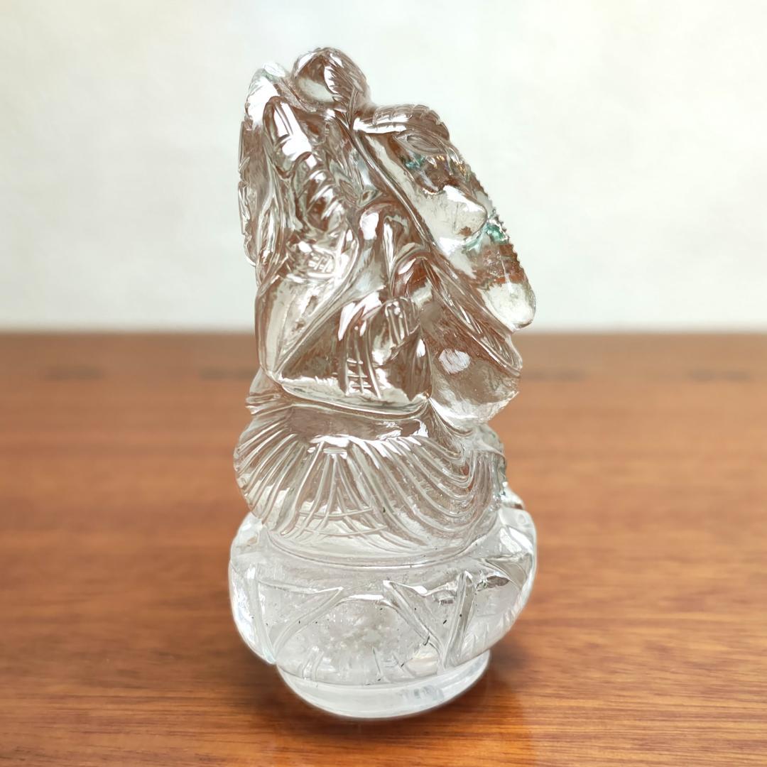 【No,6】ネパール ヒマラヤ水晶製 インドの神様 ガネーシャ立像