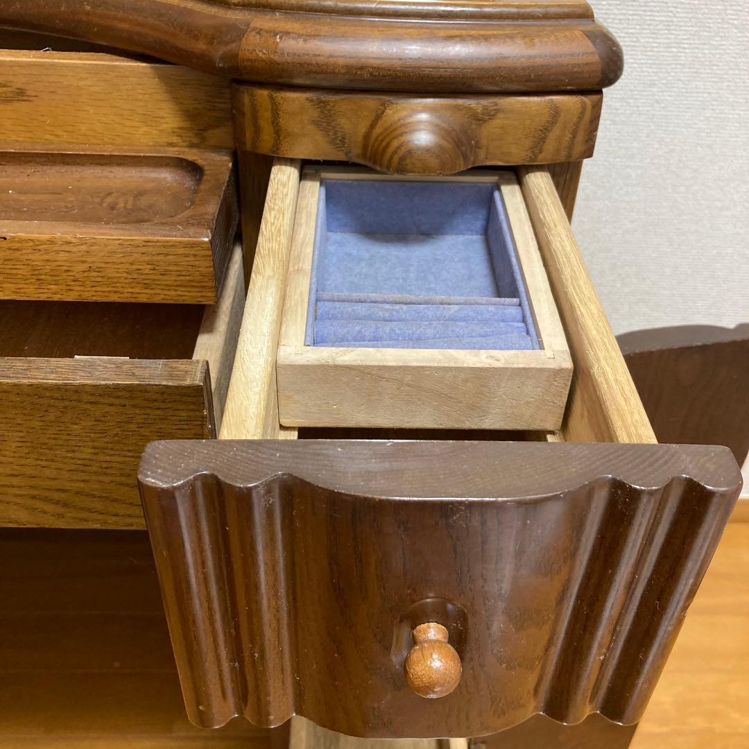 鏡台 ドレッサー 一面鏡 化粧台 レディース フランスミラー 昭和レトロ