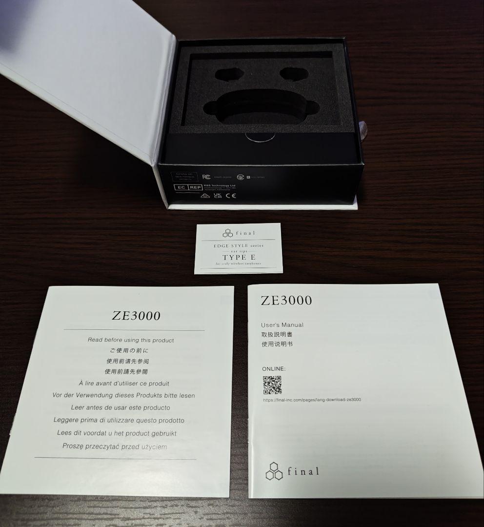 final ZE3000 ブラック ワイヤレスイヤホン