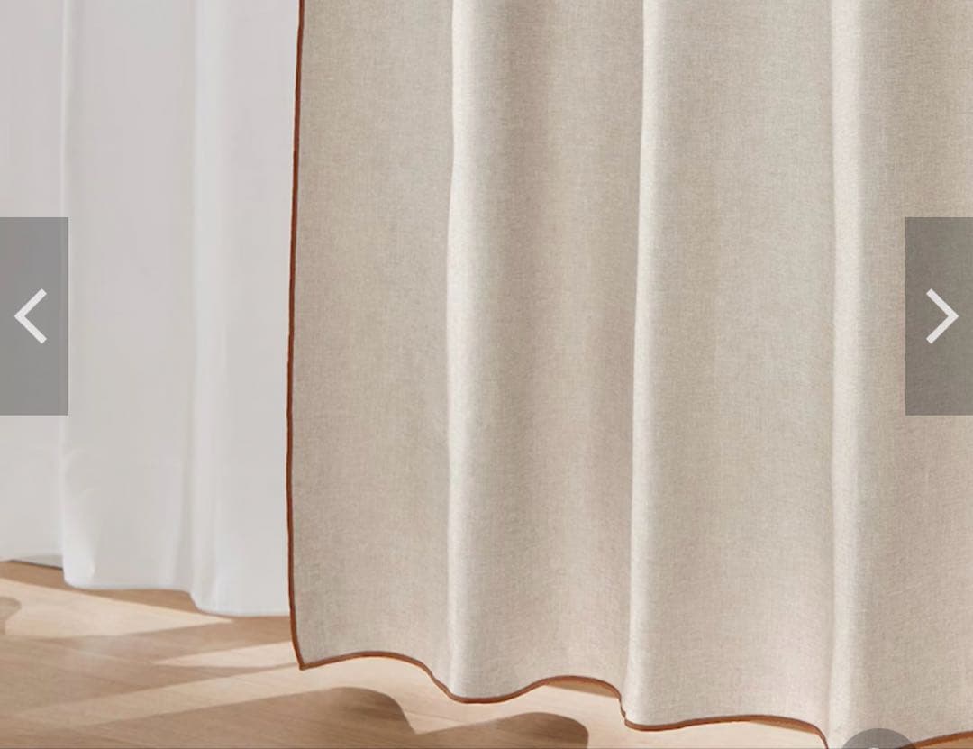 新品　リネン調カーテン＆UVカット・遮熱・遮像レースカーテンセット ベルメゾン