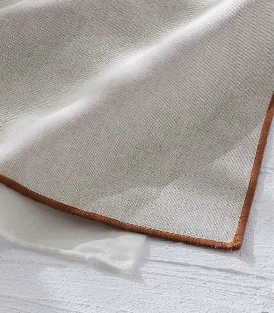 新品　リネン調カーテン＆UVカット・遮熱・遮像レースカーテンセット ベルメゾン