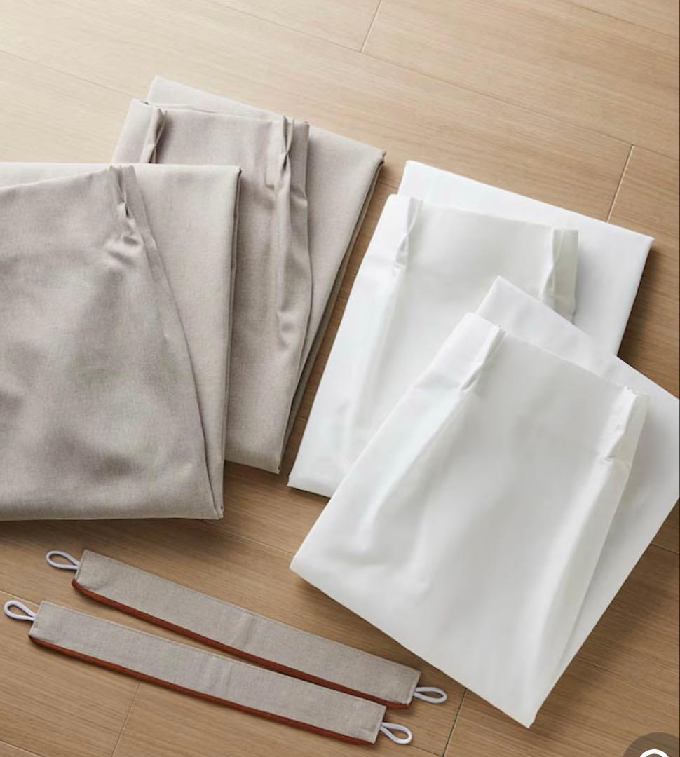 新品　リネン調カーテン＆UVカット・遮熱・遮像レースカーテンセット ベルメゾン