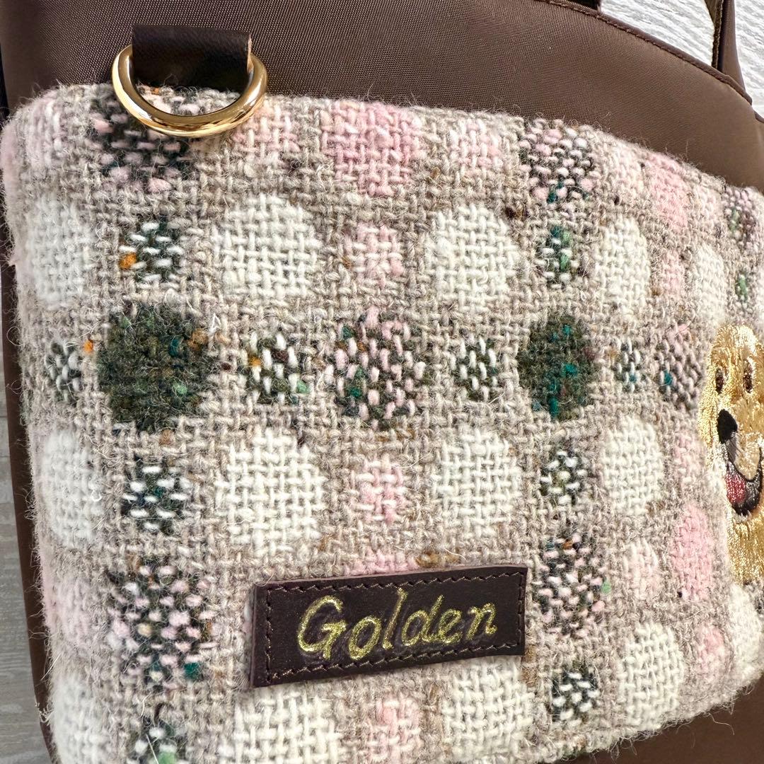 ゴールデンレトリバー刺繍♡秋冬トートバッグ