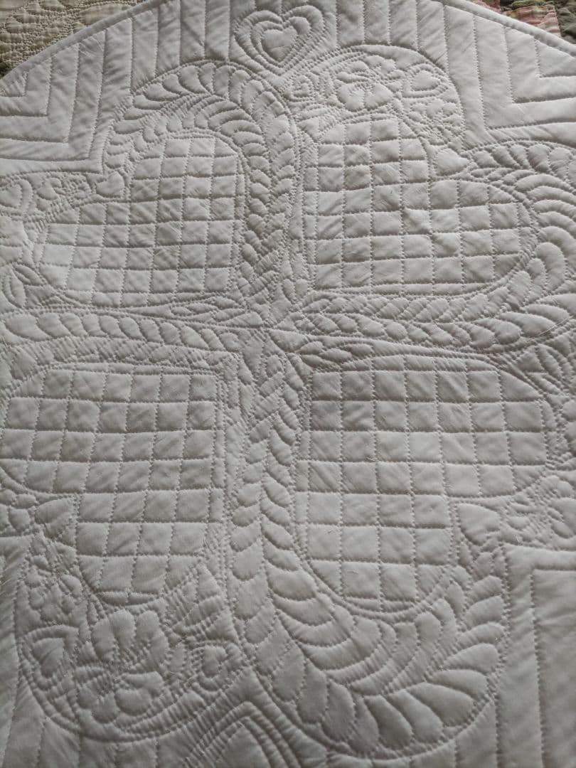 パッチワークキルトタペストリーホワイトキルト