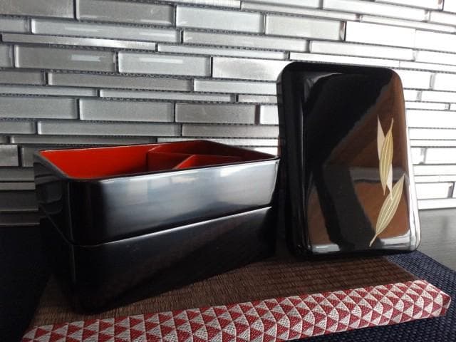 新品★越前塗★江戸弁当★重箱★天然木★弁当箱★ランチボックス★吹寄沈金