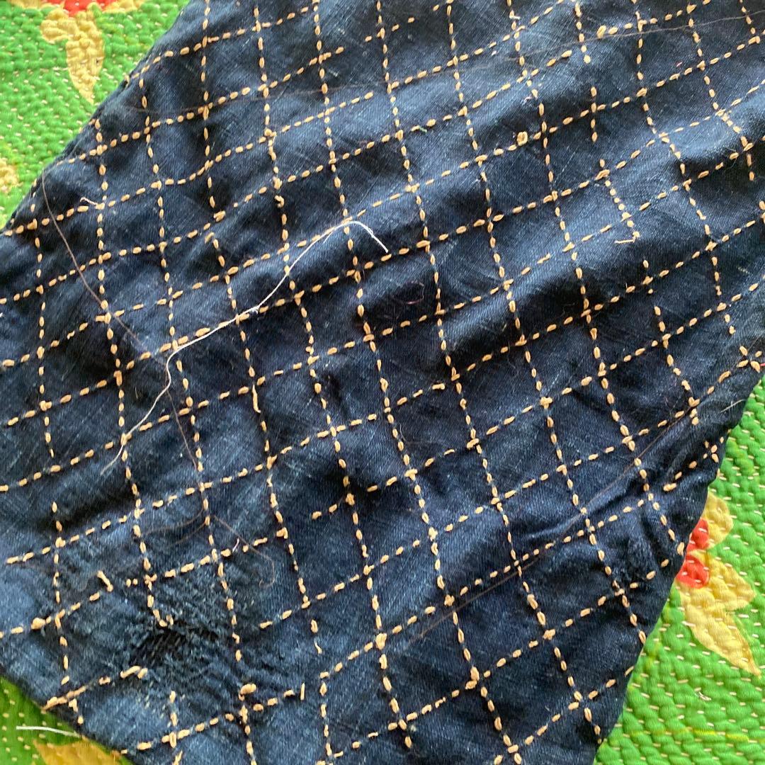 リネンバッグヴィンテージハンドメイド骨董市　刺し子ちくちく一点物