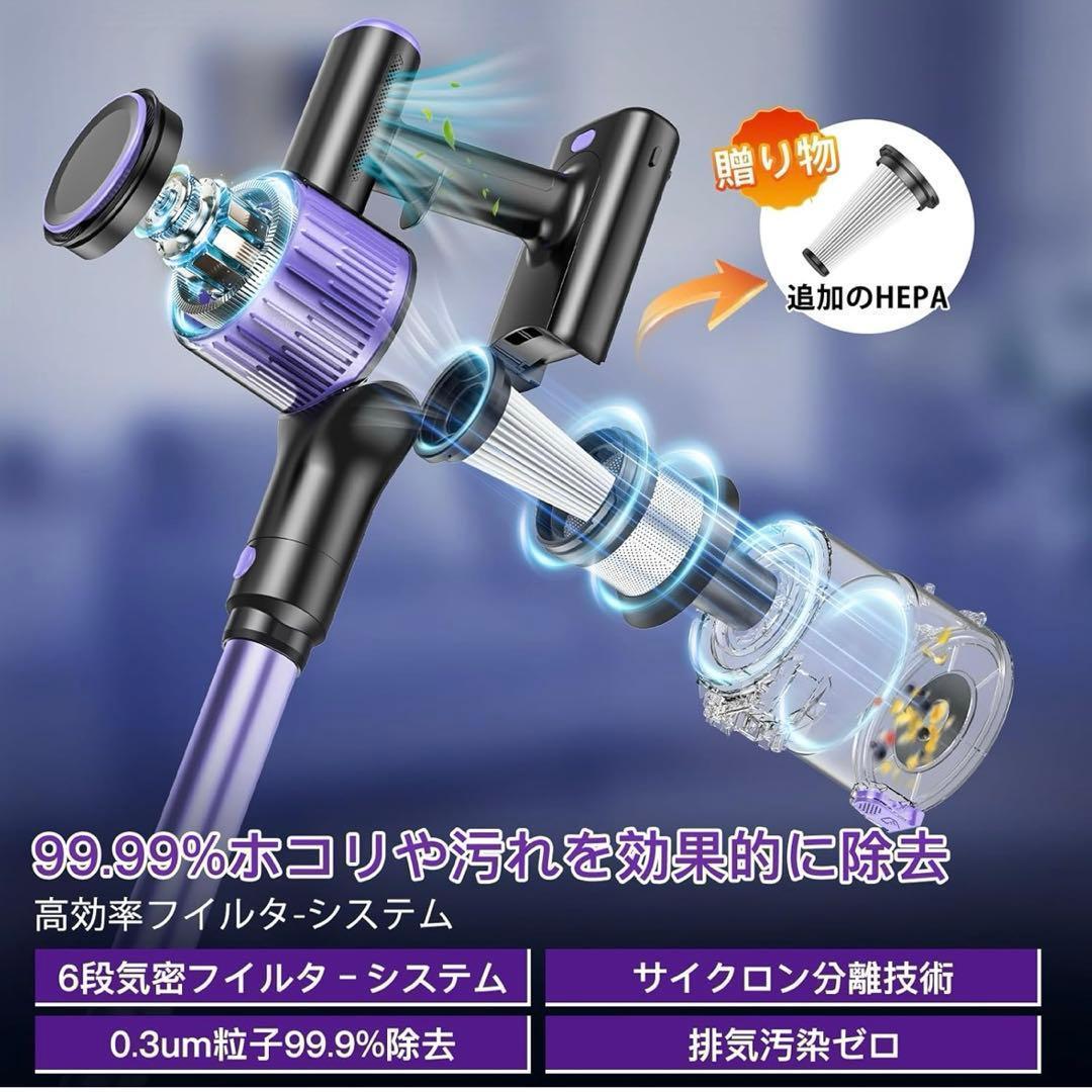 掃除機 コードレス2026革新版登場！110Kpa超強力吸引 自立 2WAY