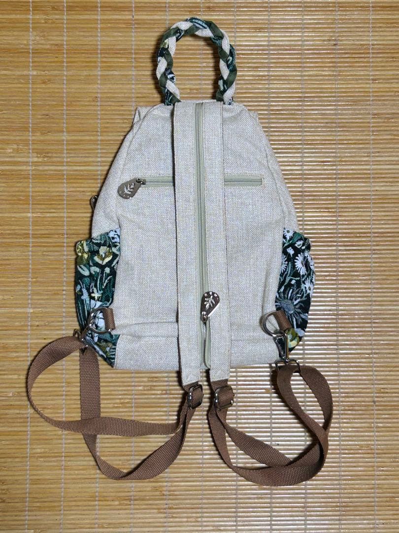 ハンドメイド 花柄刺繍 リュック