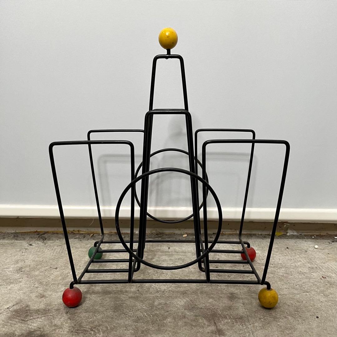 希少 50-60s ビンテージ アイアン ブックスタンド ミッドセンチュリー