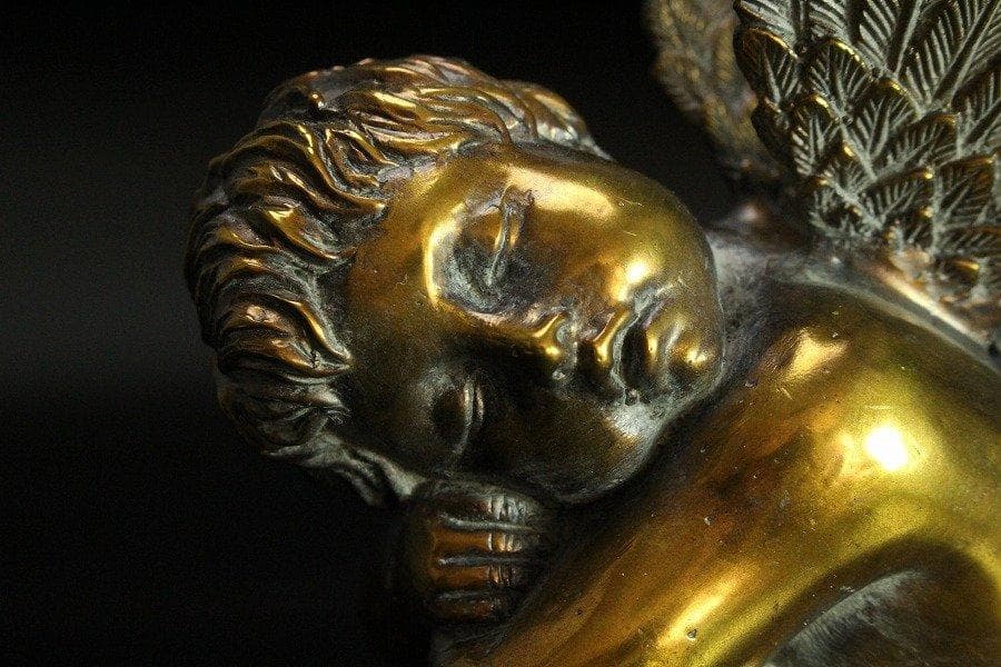 西洋アンティーク 天使 ブックエンド 2冊本形箱付 旧家蔵出