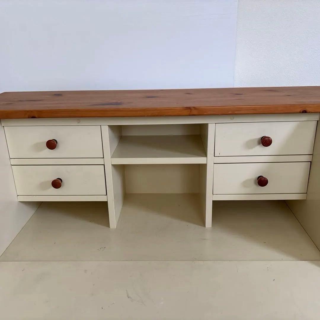 クリーム色の木製チェスト・デスク・学習机