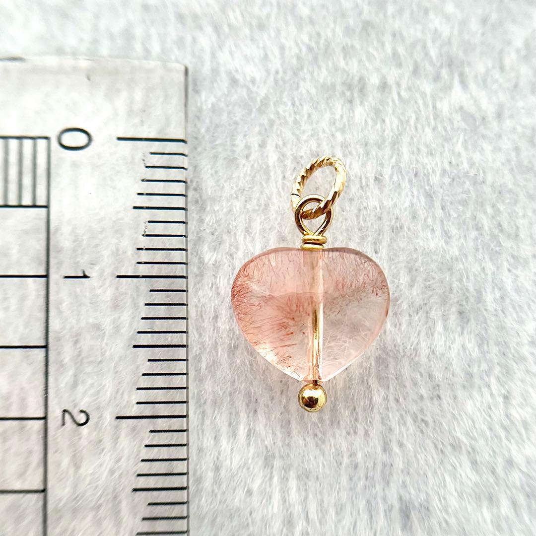 14k ストロベリークォーツ カザフスタン産 チャーム ネックレス ペンダント④