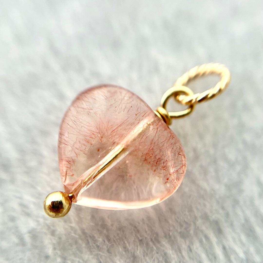 14k ストロベリークォーツ カザフスタン産 チャーム ネックレス ペンダント④