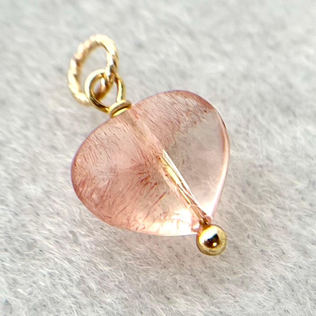 14k ストロベリークォーツ カザフスタン産 チャーム ネックレス ペンダント④