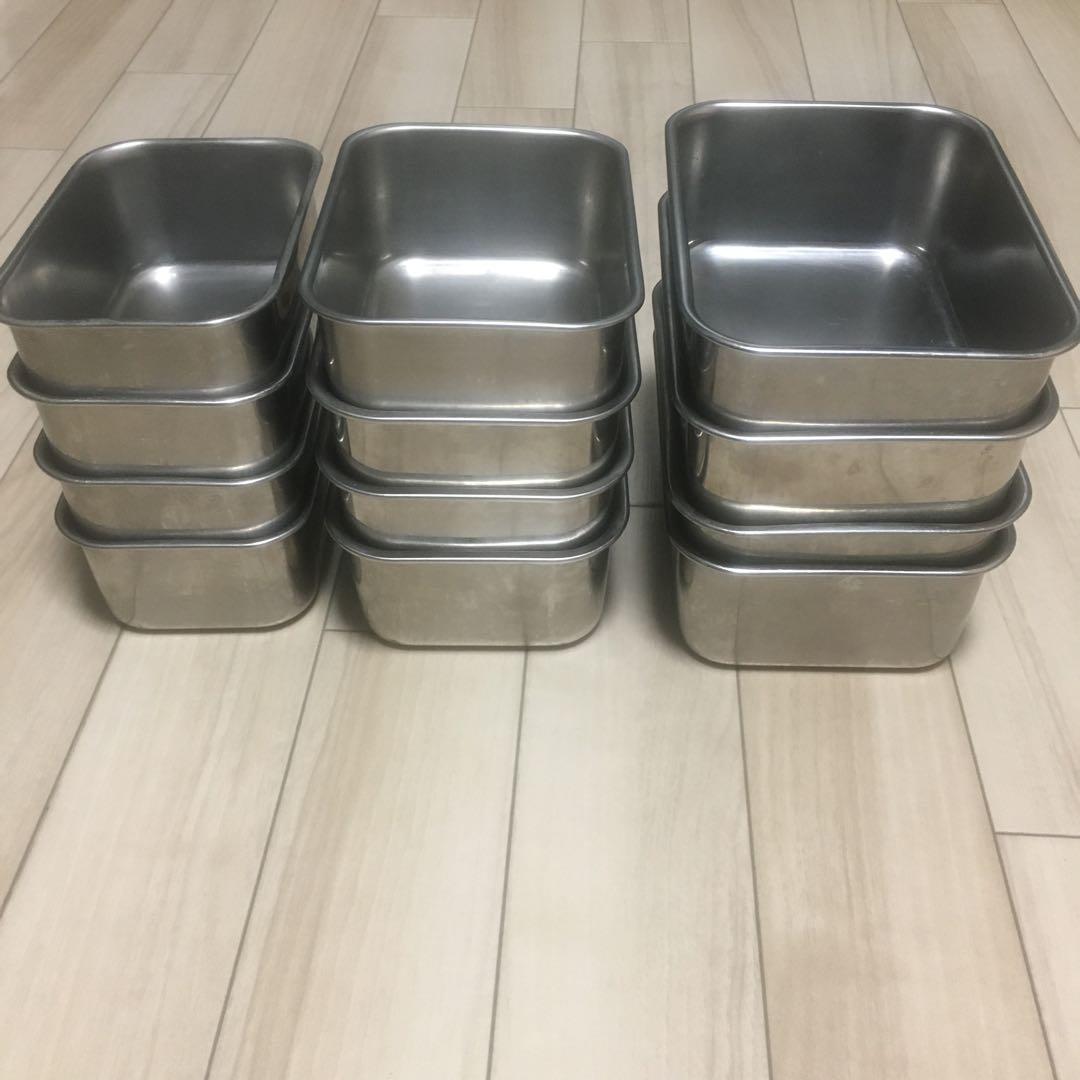 ステンレス製長方形バット12個セット