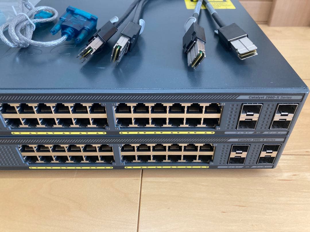 【CCNA、CCNP】スタック2台ciscoL2スイッチWS-C2960X