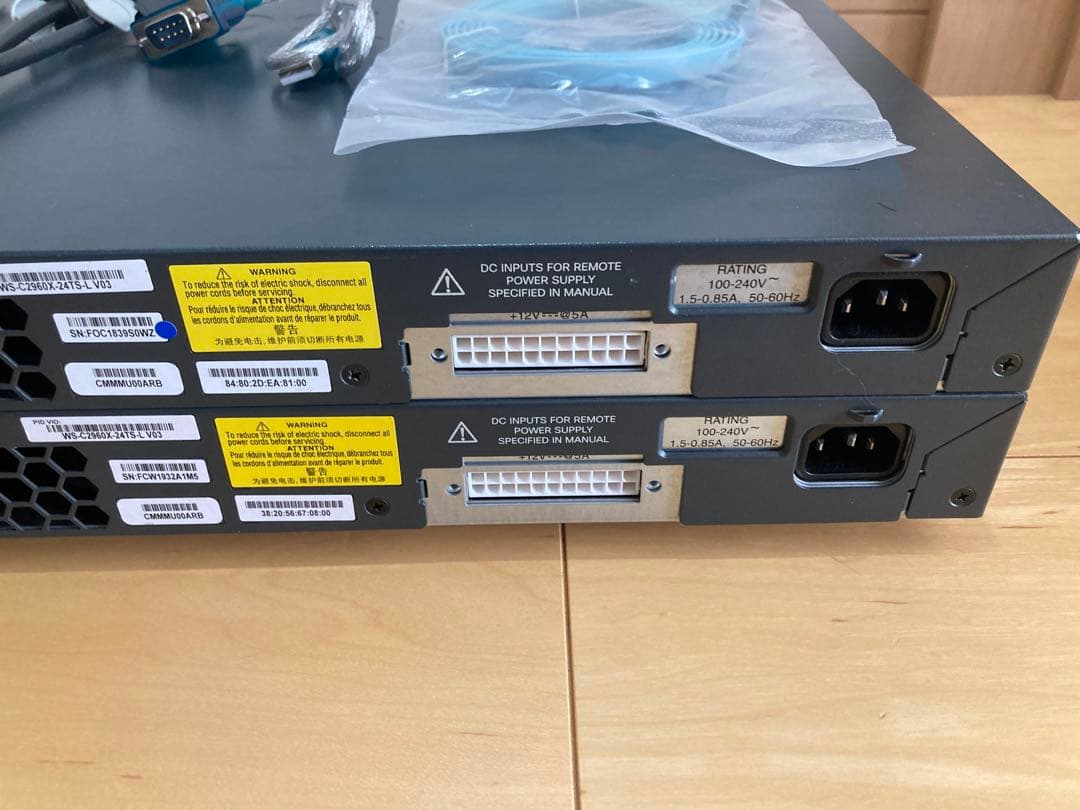 【CCNA、CCNP】スタック2台ciscoL2スイッチWS-C2960X