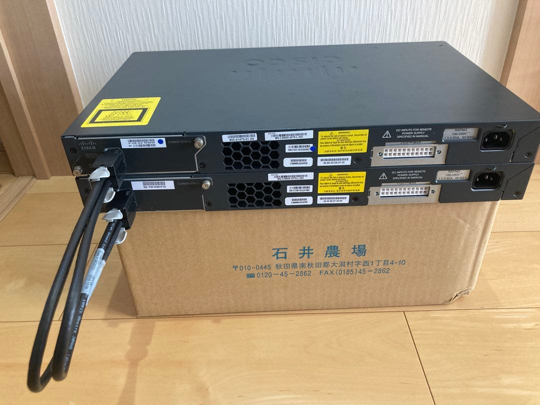 【CCNA、CCNP】スタック2台ciscoL2スイッチWS-C2960X